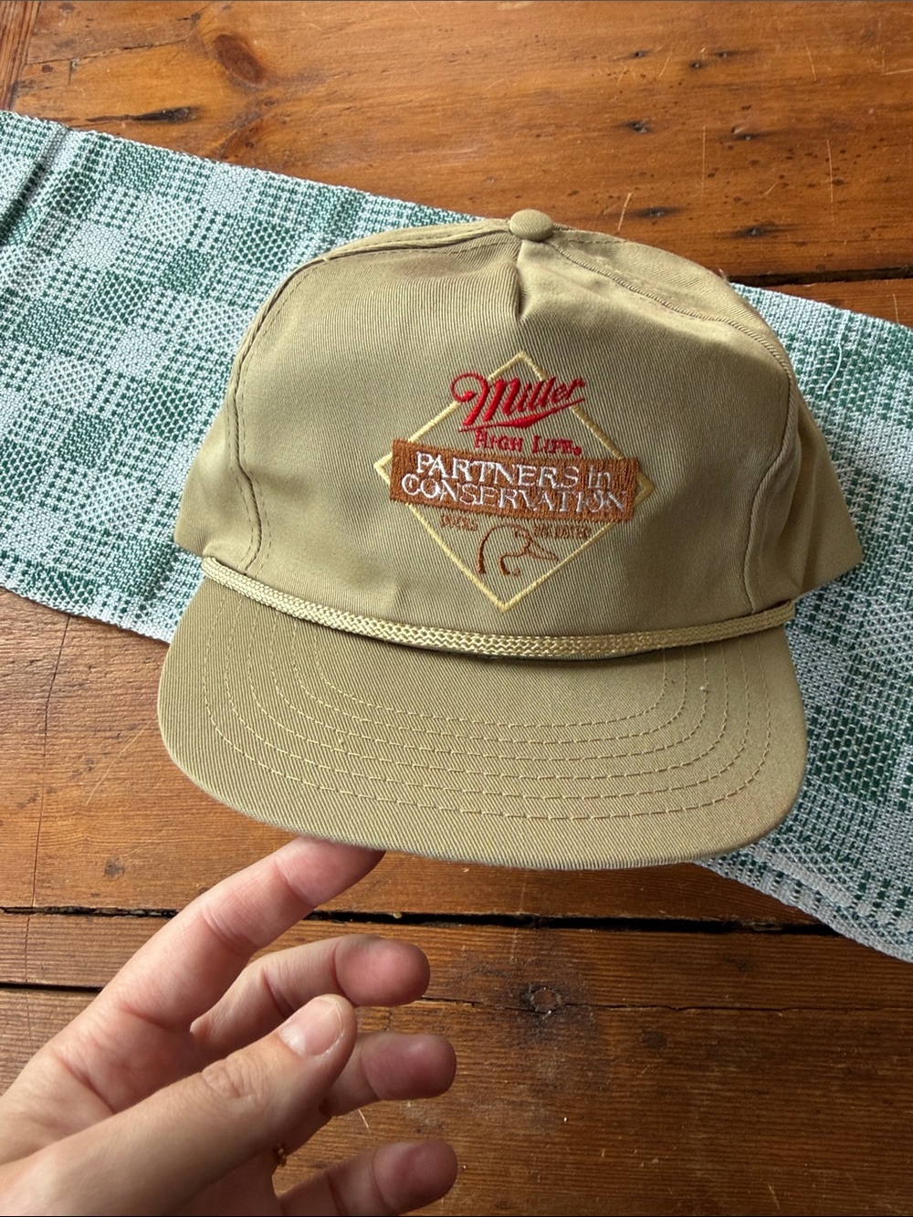 Miller High Life Tan Ducks Unlimited Rope-Trim Cap